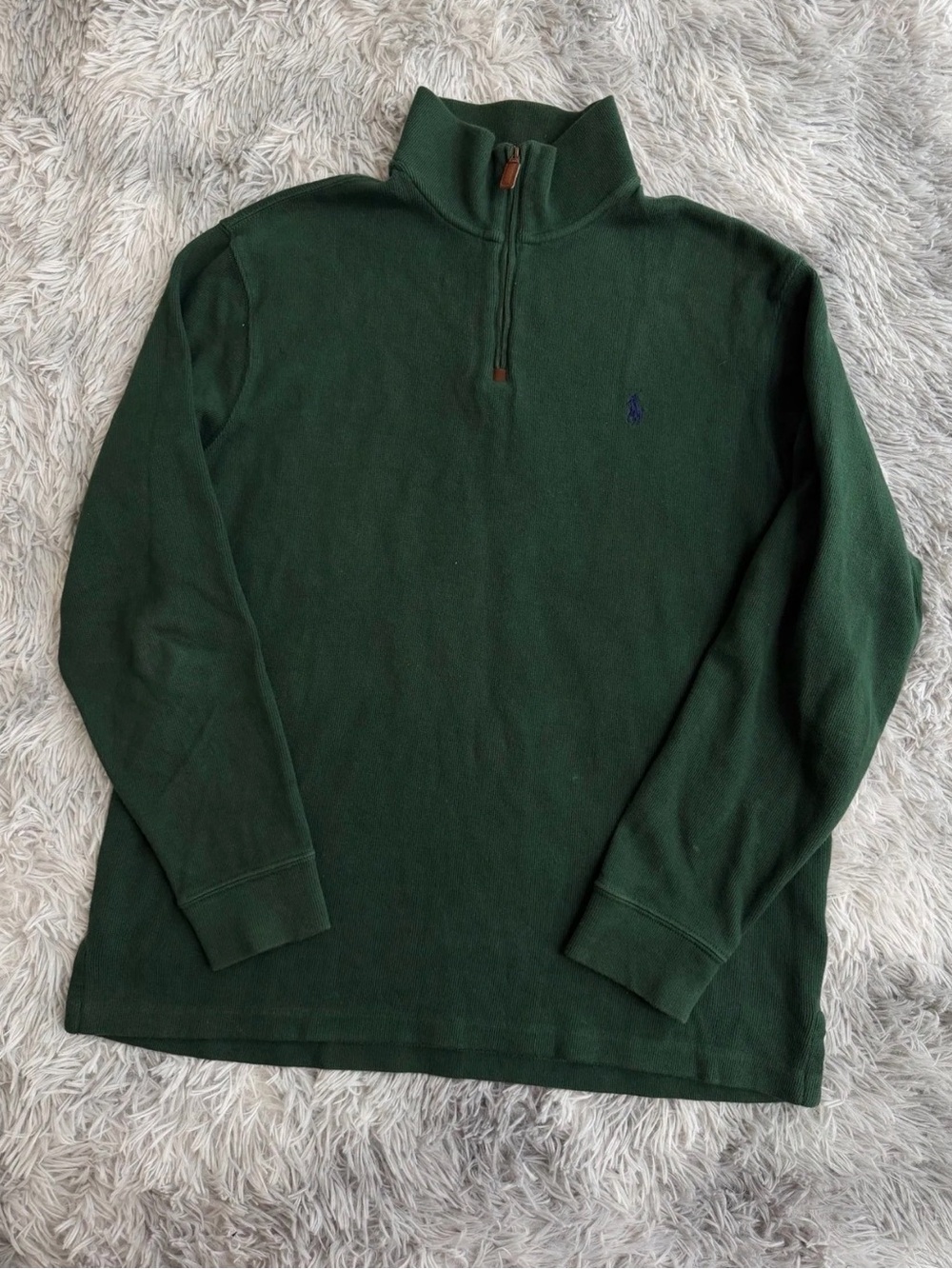 Large Polo Ralph Lauren Quarter Zip Dark Forest Green